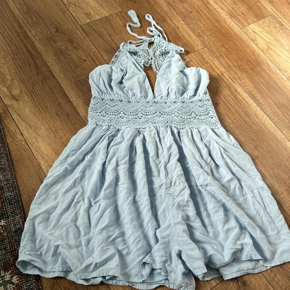 Light blue flowy romper